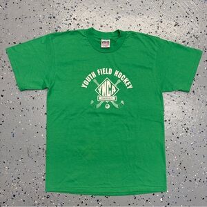 Vintage 90s Oneita YMCA Field Hockey Graphic Shirt SZ XL USA Single Stitch